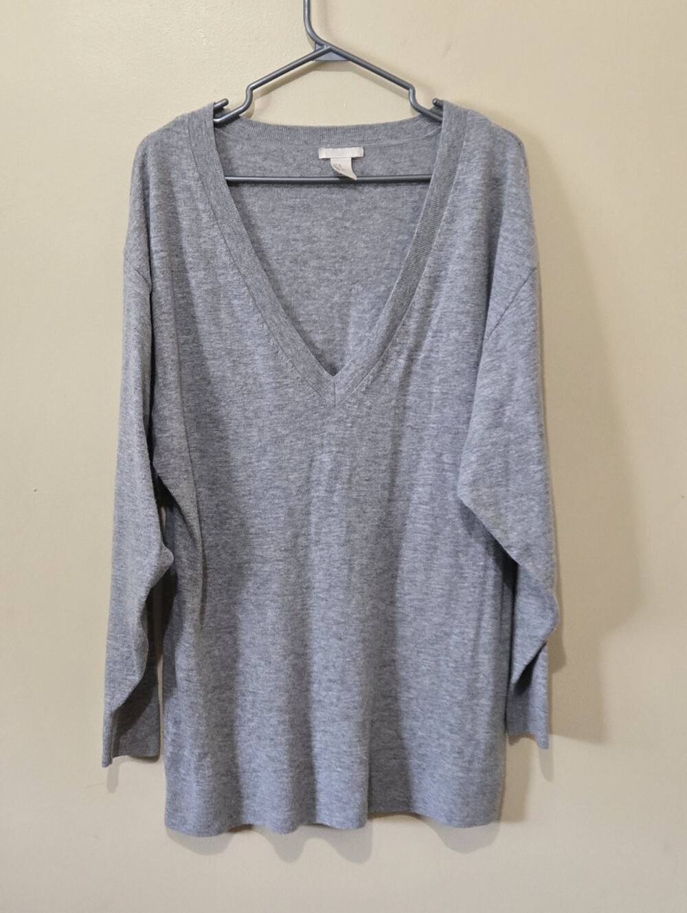 H&M Wool Cashmere Blend Oversized V-Neck Sweater